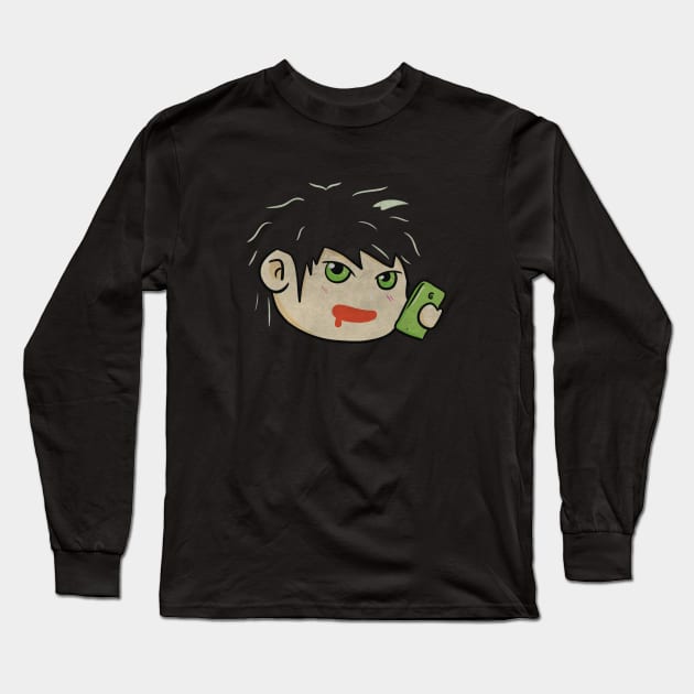 Cute Vintage Minimalist Boy Manhwa Reader Long Sleeve T-Shirt by Kidrock96